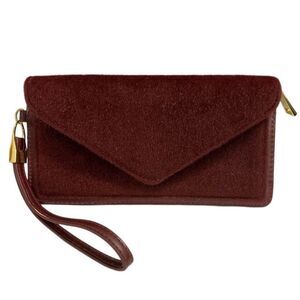 MARK. Women’s Burgundy / Maroon Flick of the Wristlet Velvet Wallet Wristlet
